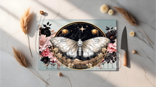 GLASS CUTTING BOARD SUBLIMATION PRINT- MYSTICAL MOTH