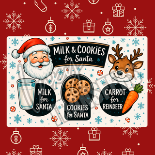 MILK AND COOKIES FOR SANTA - PRE MADE SANTA TREAT BOARD