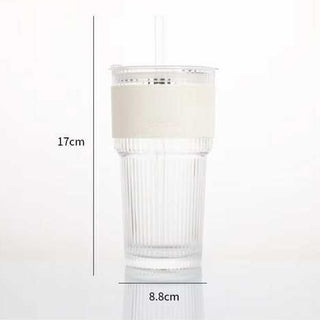 600ML GLASS TUMBLER WITH LEATHER SLEEVE
