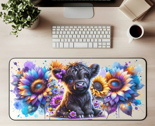 BRIGHT HIGHLAND COW -  DESK MAT