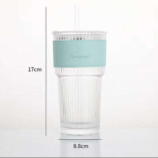 600ML GLASS TUMBLER WITH LEATHER SLEEVE