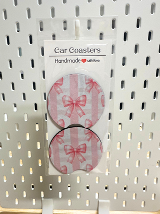 PRE MADE DRINK CAR COASTERS- BOWS