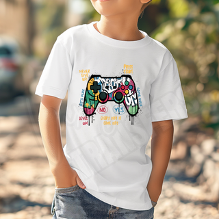 NEVER GIVE UP PRESS START  -  DTF TRANSFER