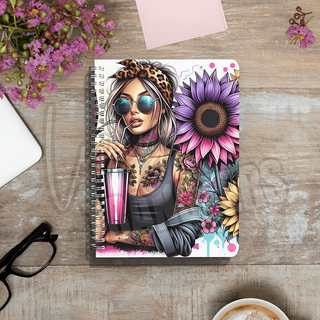 TATTOO GIRL WITH TUMBLER-  A5 SUBLIMATION PRINT (SET OF 2)