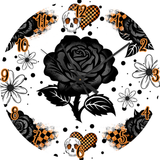BLACK ROSE - READY TO SHIP 30CM CLOCK TRANSFER