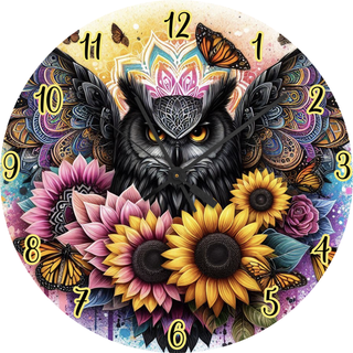 BRIGHT OWL - READY TO SHIP 30CM CLOCK TRANSFER