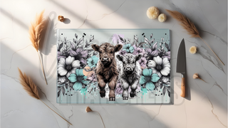 GLASS CUTTING BOARD SUBLIMATION PRINT-WATERCOLOUR HIGHLANDS