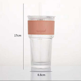 600ML GLASS TUMBLER WITH LEATHER SLEEVE