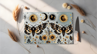 GLASS CUTTING BOARD SUBLIMATION PRINT- DOUBLE MOTHS