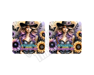 A BEAUTIFUL DAY STARTS WITH A BEAUTIFUL MINDSET  - DRINK COASTER SUBLIMATION PRINT (SET OF 2)