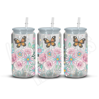 FLOWER AND BUTTERFLIES - 16OZ