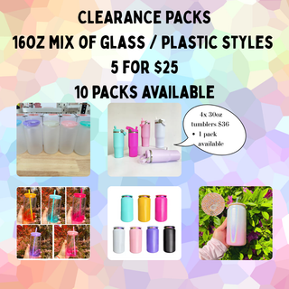 CLEARANCE TUMBLER PACKS