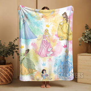PLUSH BLANKET- PASTEL PRINCESSES