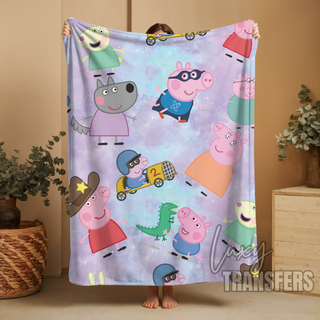 PLUSH BLANKET- PINK PIGGY