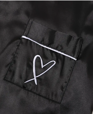 BLACK SATIN- ADULTS PJS