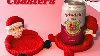 SANTA KNITTED DRINK COASTER- 3D PRINTED
