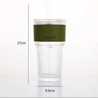 600ML GLASS TUMBLER WITH LEATHER SLEEVE