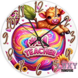 Lux Label & Co. #1 TEACHER -30CM CLOCK TRANSFER