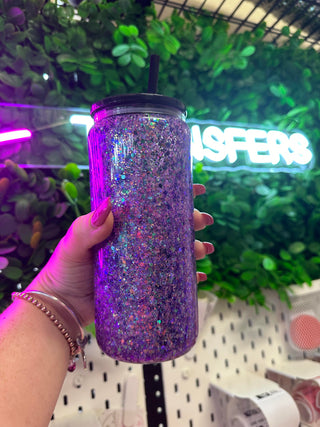 16oz GLASS SNOW GLOBE TUMBLER - INSTOCK β Lux Label & Co.