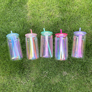 Lux Label & Co. 16OZ RAINBOW GLASS TUMBLER - INSTOCK