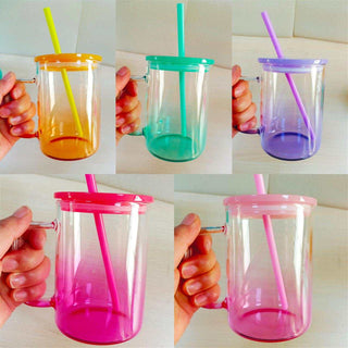 Lux Label & Co. 17oz BRIGHT OMBRE MUG WITH ACRYLIC LID- INSTOCK