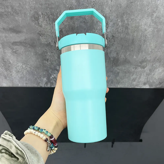 Lux Label & Co. SINGLE TEAL 20OZ TUMBLER WITH HANDLE - INSTOCK