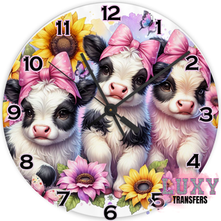 Lux Label & Co. 3 COWS  -30CM CLOCK TRANSFER