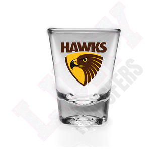 Lux Label & Co. HAWTHORN HAWKS AFL SHOT GLASS UV DECALS