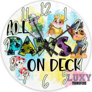 Lux Label & Co. ALL PAWS ON DECK -20CM- 30CM CLOCK TRANSFER