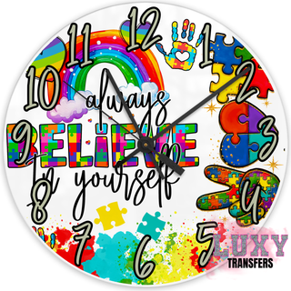 Lux Label & Co. ALWAYS BELIEVE IN YOURSELF -30CM CLOCK TRANSFER