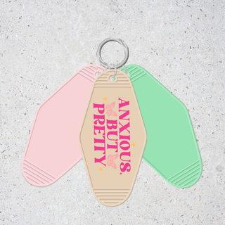 Lux Label & Co. ANXIOUS BUT PRETTY -INSTOCK KEYCHAIN UV DECAL