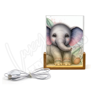 Lux Label & Co. BABY ELEPHANT -  TIMBLER ACRYLIC NIGHTLIGHT PRINT