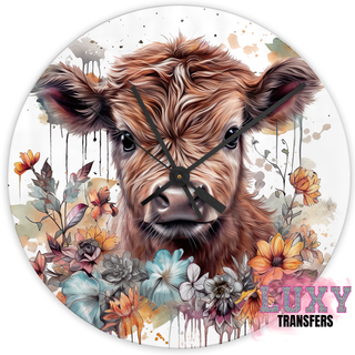 Lux Label & Co. BABY HIGHLAND COW -30CM CLOCK TRANSFER