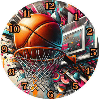 Lux Label & Co. BASKETBALL  - 20CM- 30CM CLOCK TRANSFER