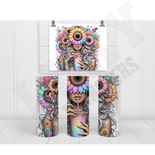 Lux Label & Co. BRIGHT FLORAL LADY - 20 Oz SUBLIMATION PRINT