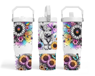 Lux Label & Co. BRIGHT HIGHLAND COW 30 OZ TUMBLER UV WRAP- INSTOCK