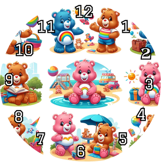 Lux Label & Co. CAREBEARS - 30CM CLOCK TRANSFER