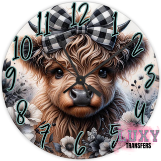 Lux Label & Co. CHECKERS HIGHLAND -30CM CLOCK TRANSFER