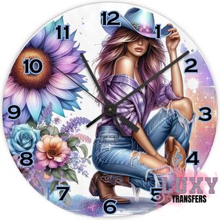 Lux Label & Co. COUNTRY GIRL -30CM CLOCK TRANSFER