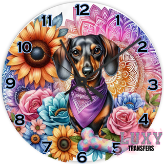 Lux Label & Co. CUTE DACHSY -30CM CLOCK TRANSFER