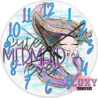 Lux Label & Co. CUTEST MERMAID - 20CM- 30CM CLOCK TRANSFER