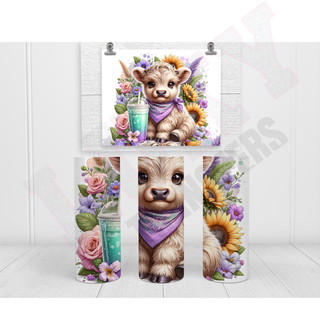 Lux Label & Co. CUTIE HIGHLAND COW- 20 Oz UV DTF WRAP