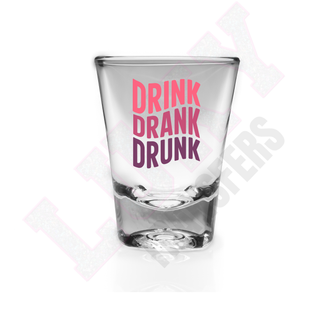 Lux Label & Co. DRINK DRANK DRUNK  -  SHOT GLASS UV DECALS