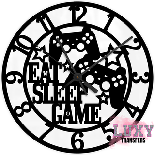 Lux Label & Co. EAT SLEEP GAME -30CM CLOCK TRANSFER