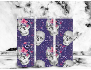 Lux Label & Co. FLORAL SKULL HEADS - Sublimation 20oz Tumbler Prints