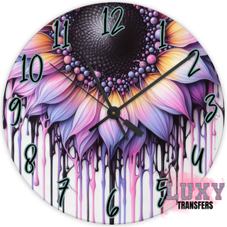 Lux Label & Co. FLOWER DRIP  -30CM CLOCK TRANSFER