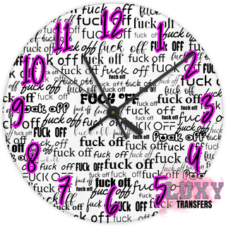 Lux Label & Co. FUCK OFF - 30CM CLOCK TRANSFER