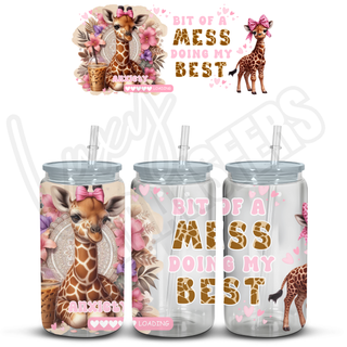 Lux Label & Co. GIRAFFE BIT OF A MESS  - 16OZ UV DTF