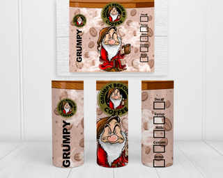 Lux Label & Co. GRUMPY BEFORE COFFEE- Sublimation 20oz Tumbler Prints