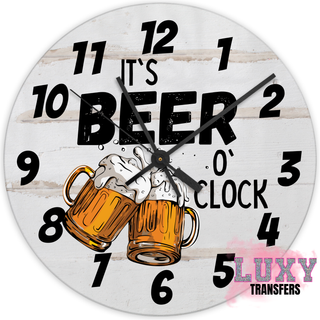 Lux Label & Co. ITS BEER O'CLOCK -30CM CLOCK TRANSFER